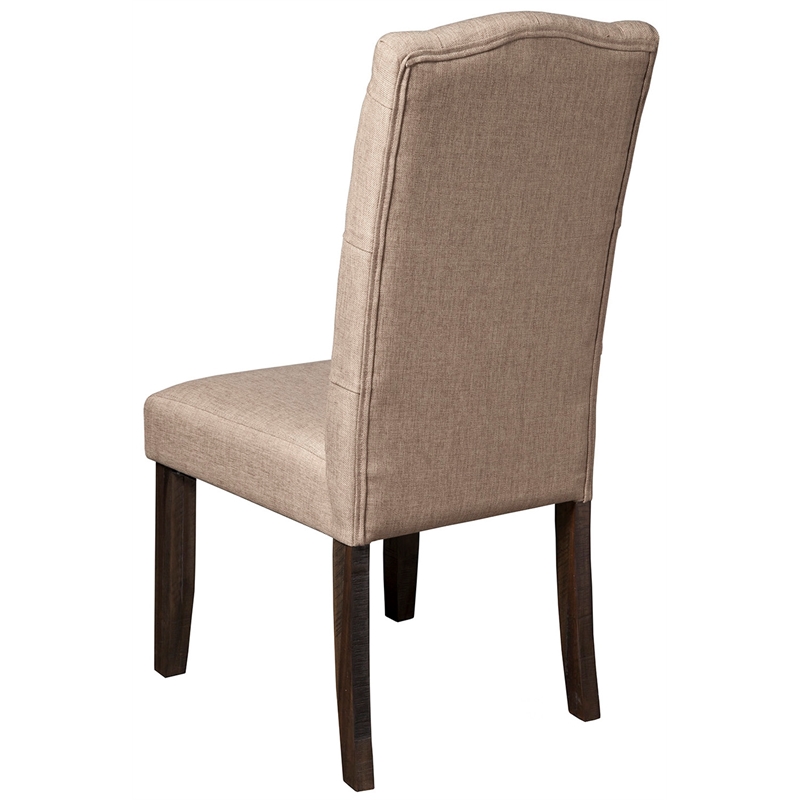 Alpine Furniture Newberry Set of 2 Tufted Parson Dining Chairs in Salvaged Gray