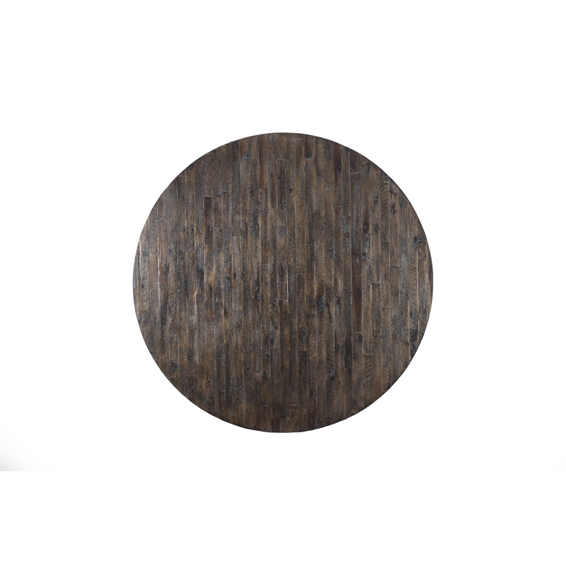 Alpine Furniture Newberry Wood Round Dining Table in Salvaged Gray