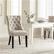 Alpine Furniture Prairie Set of 2 Upholstered Dining Side Chairs in Black