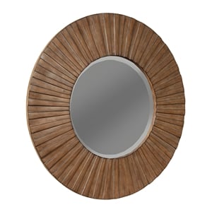 Alpine Furniture Brown Pearl Wood Mirror in Brown Bronze
