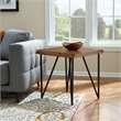Alpine Furniture Live Edge Wood End-Lamp Table in Light Walnut (Brown)