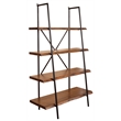 Alpine Furniture Live Edge Wood 4 Shelf Bookshelf in Light Walnut (Brown)
