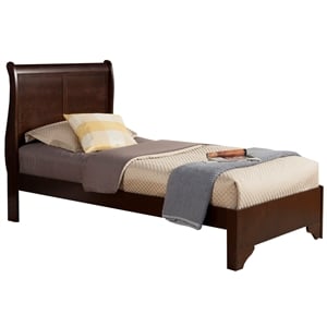 Alpine Furniture West Haven Twin Wood Sleigh Bed in Cappuccino (Brown)