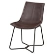 Alpine Furniture Live Edge Set of 2 Wood Side Dining Chairs in Dark Brown