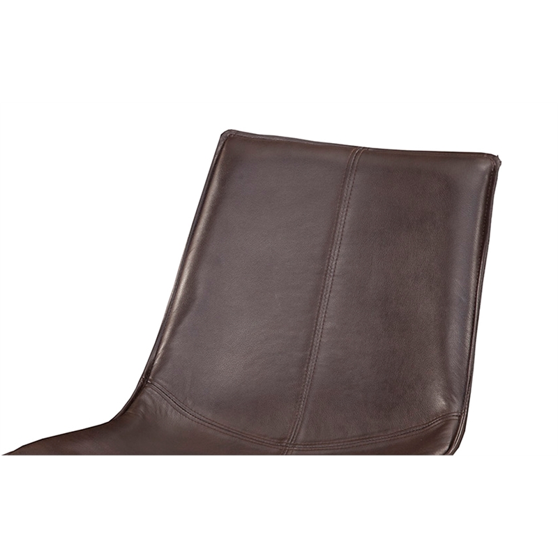 Alpine Furniture Live Edge Set of 2 Wood Side Dining Chairs in Dark Brown
