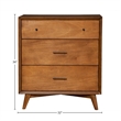 Alpine Furniture Flynn Mid Century Modern 3 Drawer Small Chest in Acorn Brown