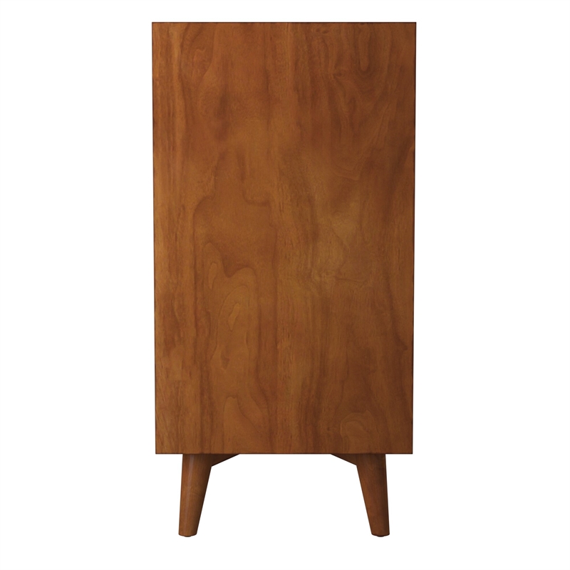 Alpine Furniture Flynn Mid Century Modern 3 Drawer Small Chest in Acorn Brown
