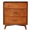 Alpine Furniture Flynn Mid Century Modern 3 Drawer Small Chest in Acorn Brown
