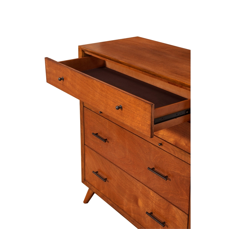 Alpine Furniture Flynn Mid Century Multi-Function Chest in Acorn (Brown)