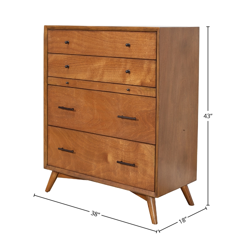 Alpine Furniture Flynn Mid Century Multi-Function Chest in Acorn (Brown)