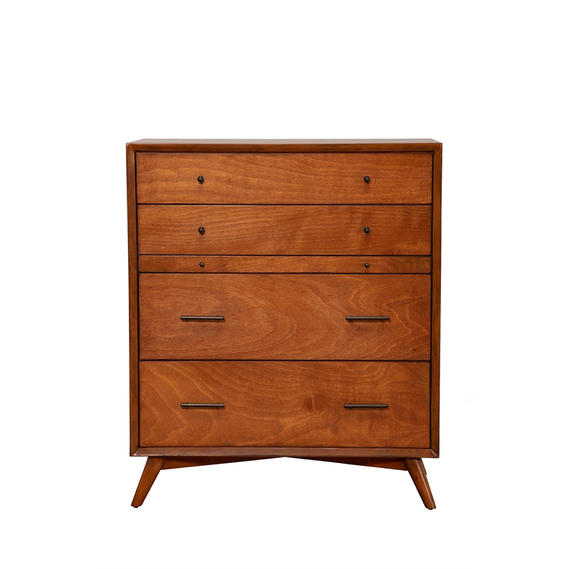 Alpine Furniture Flynn Mid Century Multi-Function Chest in Acorn (Brown)