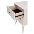 Alpine Furniture Flynn Mid Century Modern Wood 2 Drawer Nightstand in White