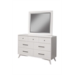 Alpine Furniture Flynn Mid Century Modern Mirror in White