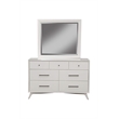 Alpine Furniture Flynn Mid Century Modern Mirror in White