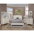 Alpine Furniture Baker Standard King Wood Panel Bed in White