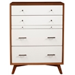 Alpine Furniture Flynn Mid Century Multi-function Wood Chest in Acorn-White