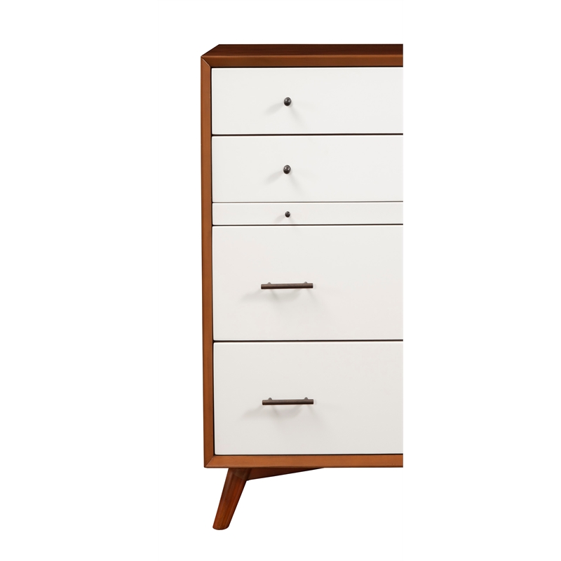 Alpine Furniture Flynn Mid Century Multi-function Wood Chest in Acorn-White