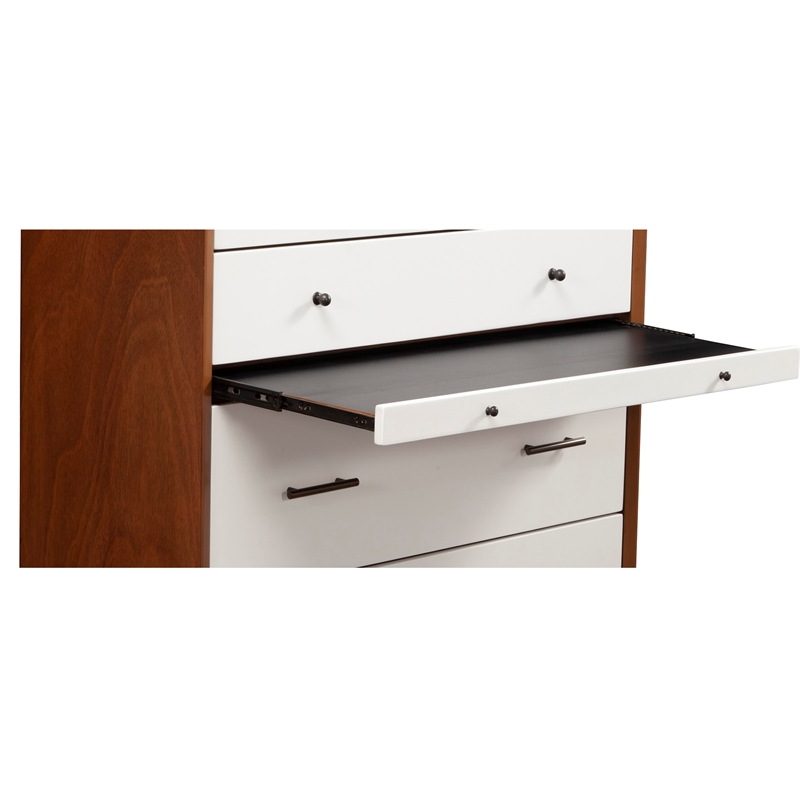 Alpine Furniture Flynn Mid Century Multi-function Wood Chest in Acorn-White