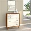 Alpine Furniture Flynn Mid Century Multi-function Wood Chest in Acorn-White