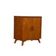 Alpine Furniture Flynn Small Wood Bar Cabinet in Acorn Brown