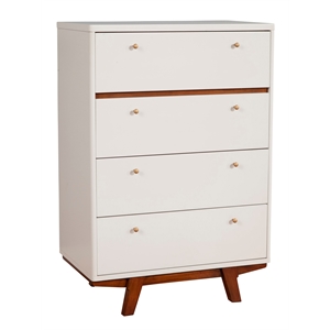 Alpine Furniture Dakota 4 Drawer Wood Chest in White