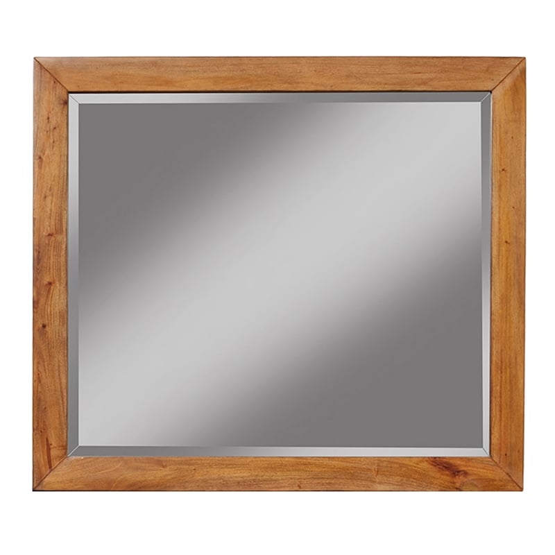 Alpine Furniture Dakota Wood Mirror in Acorn (Brown)