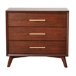 Alpine Furniture Gramercy 3 Drawer Small Wood Chest in Walnut (Brown)