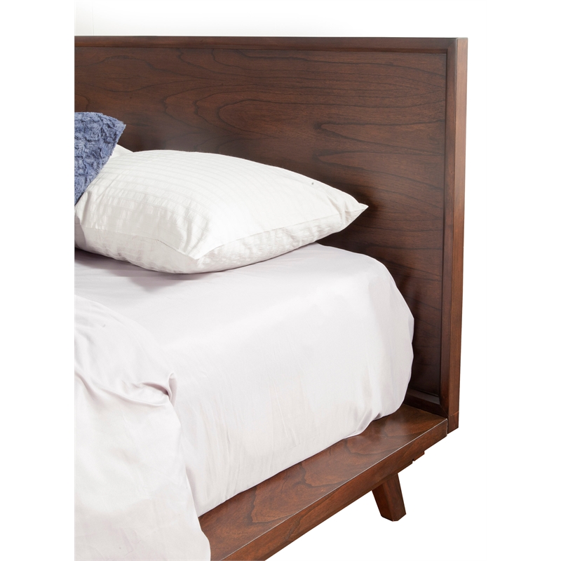 Alpine Furniture Gramercy Full Size Wood Platform Bed in Walnut
