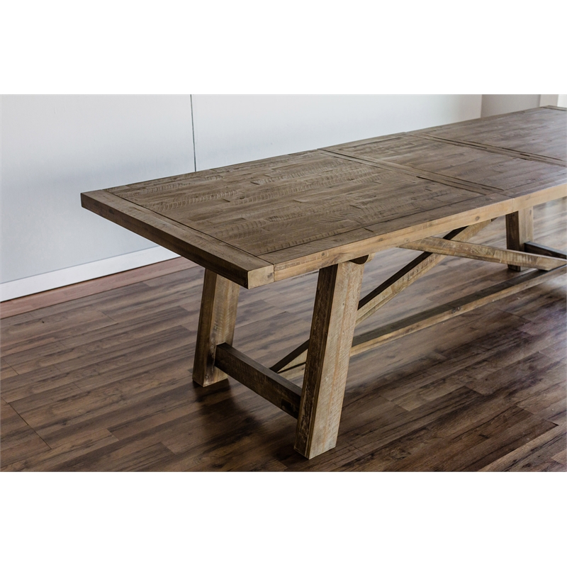 Alpine Furniture Newberry Extension Dining Table in Weathered Natural (Brown)