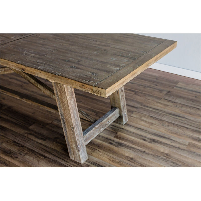 Alpine Furniture Newberry Extension Dining Table in Weathered Natural (Brown)