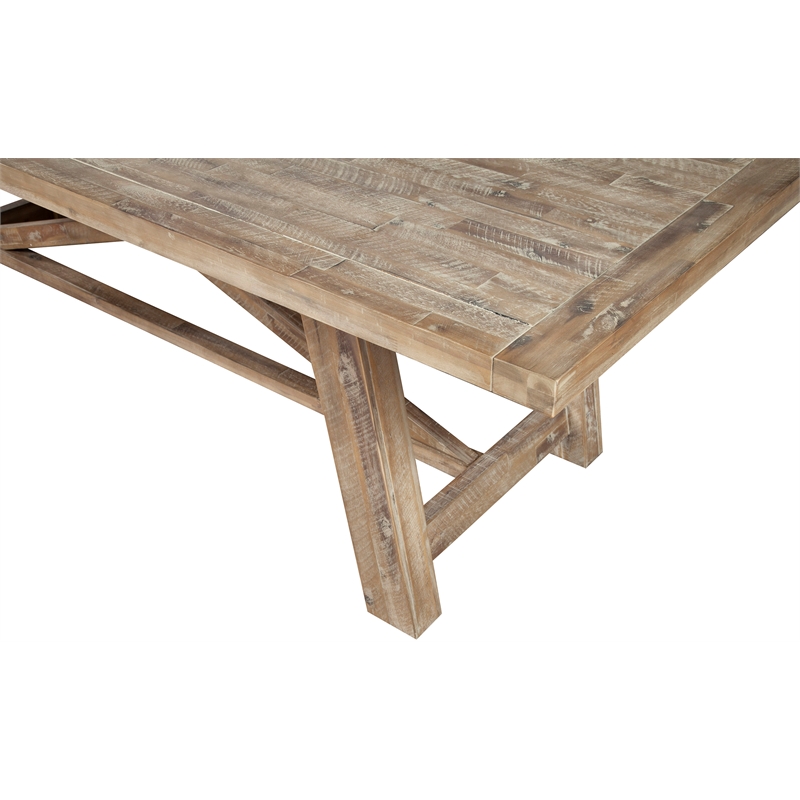 Alpine Furniture Newberry Extension Dining Table in Weathered Natural (Brown)