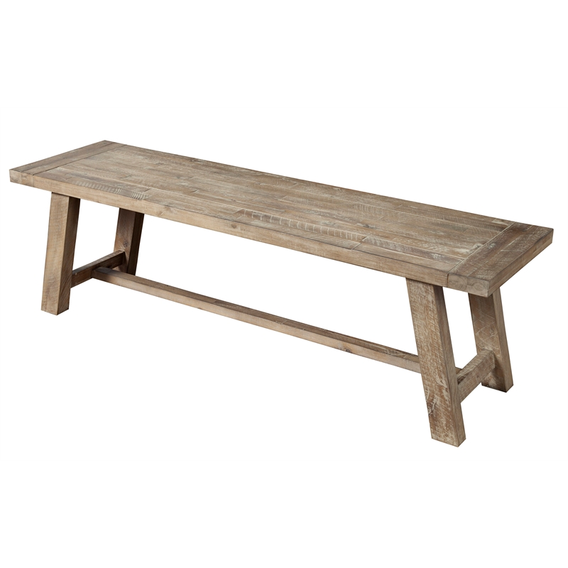 Alpine Furniture Newberry Wood Dining Bench in Weathered Natural