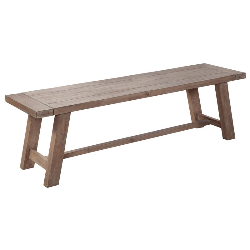 Alpine Furniture Newberry Wood Dining Bench in Weathered Natural