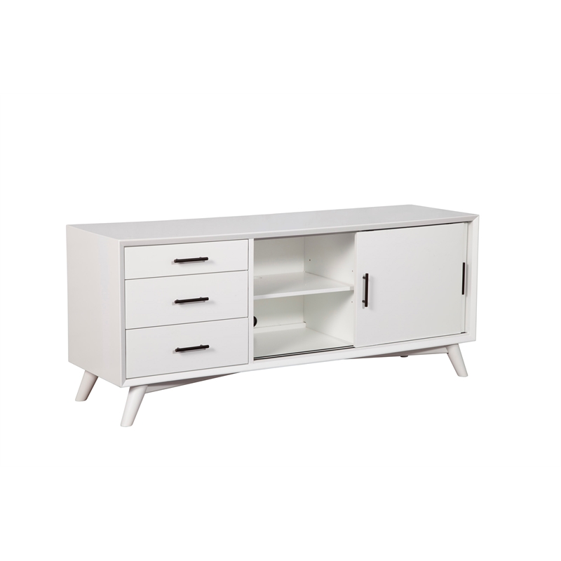 Alpine Furniture Flynn Large Wood TV Console in White