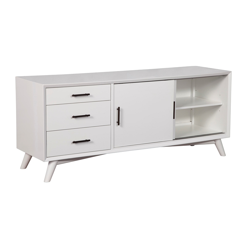 Alpine Furniture Flynn Large Wood TV Console in White