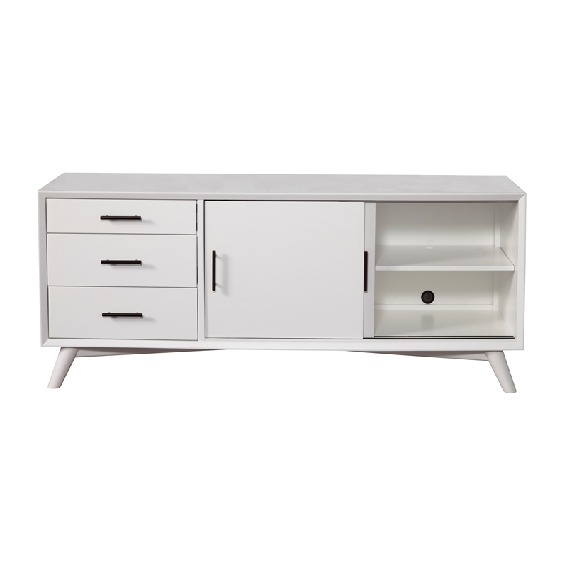 Alpine Furniture Flynn Large Wood TV Console in White