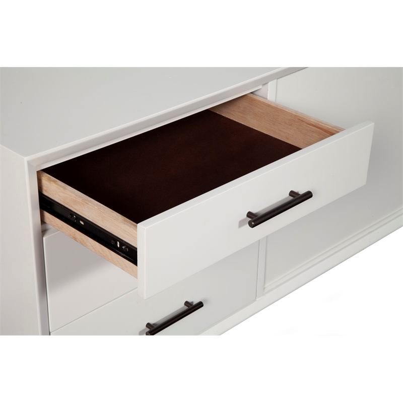Alpine Furniture Flynn Large Wood TV Console in White