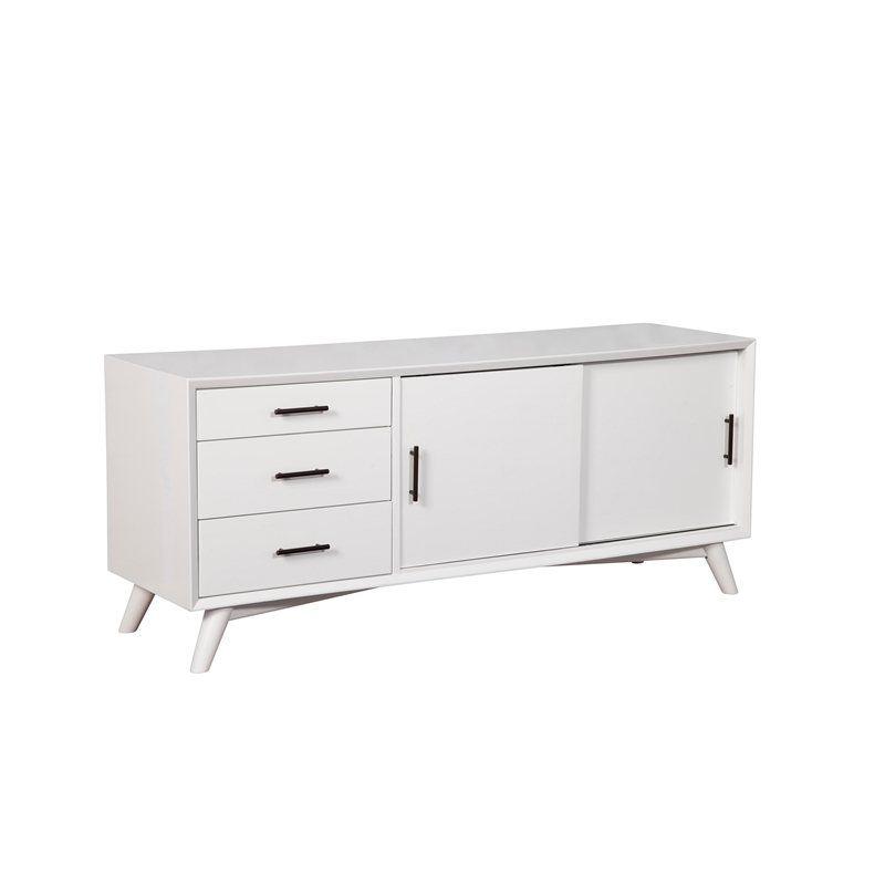 Alpine Furniture Flynn Large Wood TV Console in White