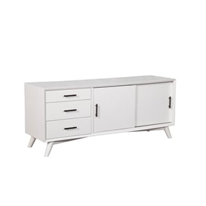 Alpine Furniture Flynn Large Wood TV Console in White