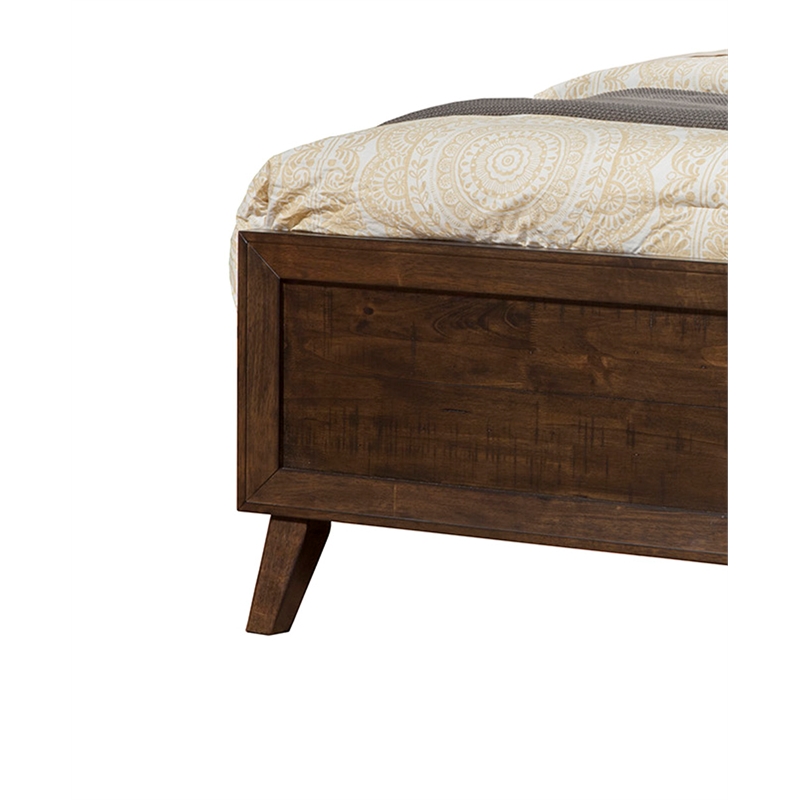 Alpine Furniture Alcott Queen Wood Panel Bed in Tobacco (Brown)