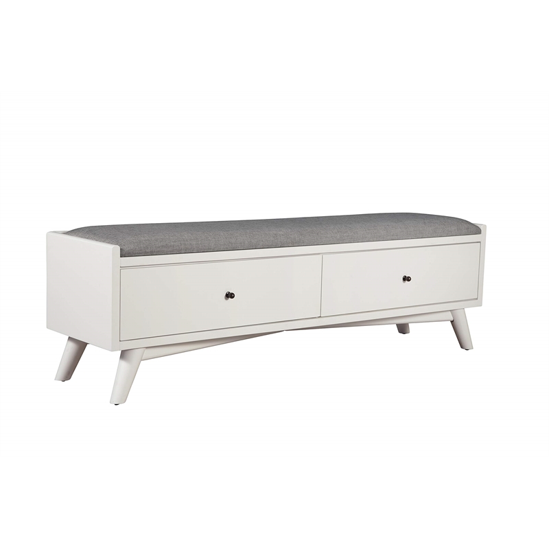Alpine Furniture Flynn Wood Bench in White