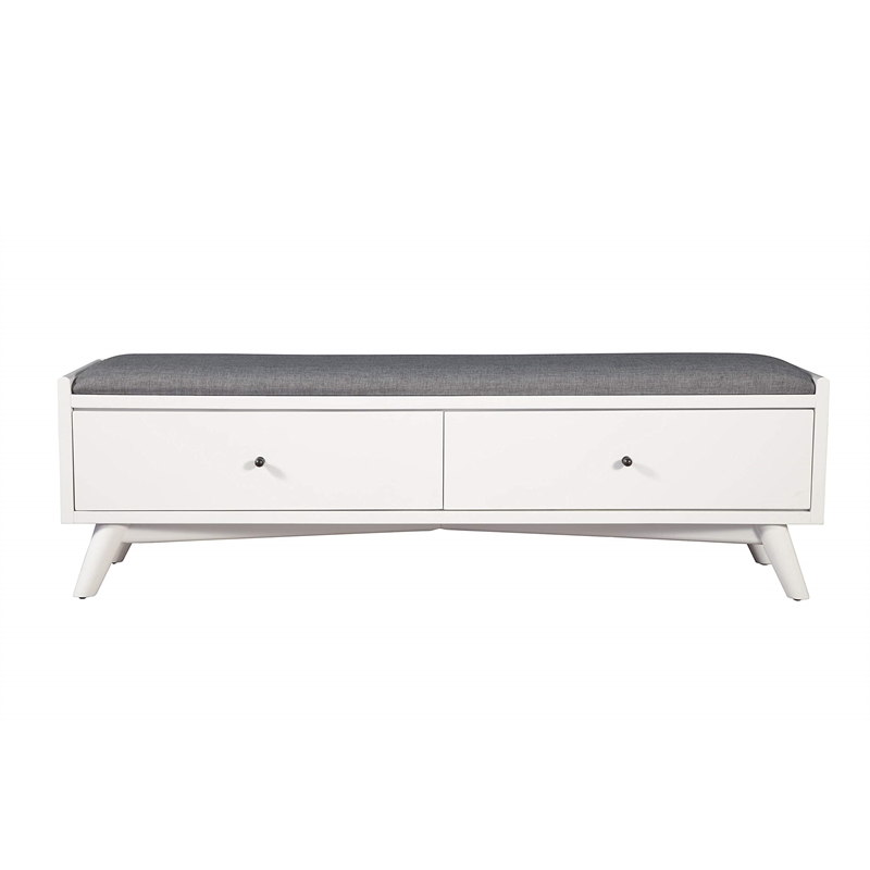Alpine Furniture Flynn Wood Bench in White