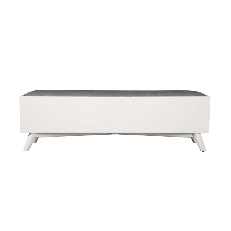 Alpine Furniture Flynn Wood Bench in White