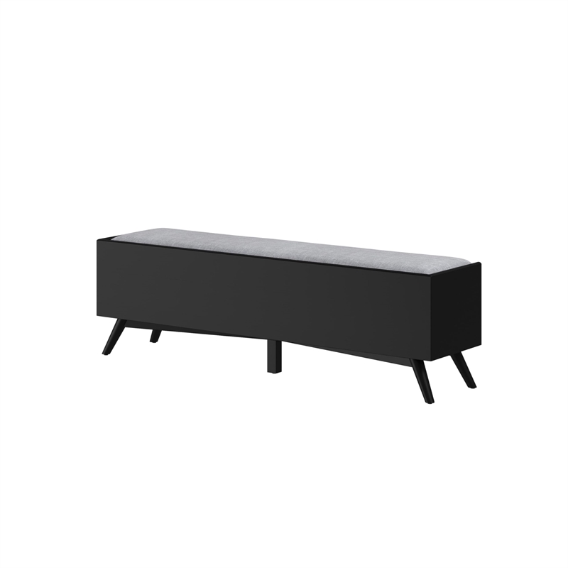 Alpine Furniture Flynn Wood Storage Bench in Acorn-White