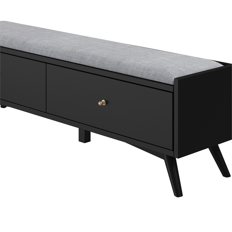 Alpine Furniture Flynn Wood Storage Bench in Acorn-White