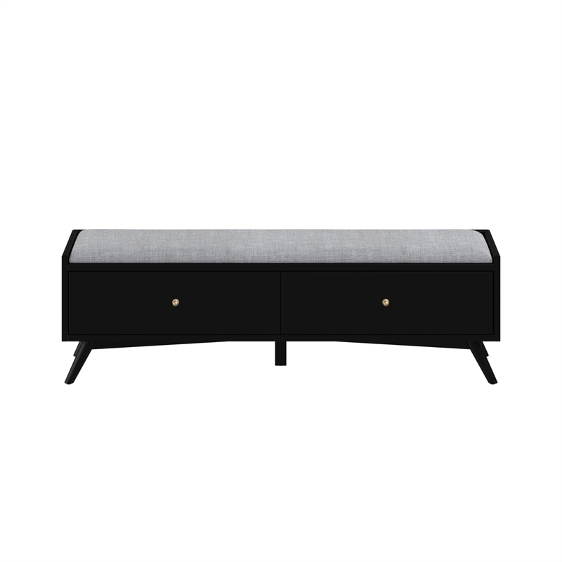 Alpine Furniture Flynn Wood Storage Bench in Acorn-White