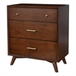 Alpine Furniture Flynn Mid Century Wood 3 Drawer Accent Chest in Walnut (Brown)