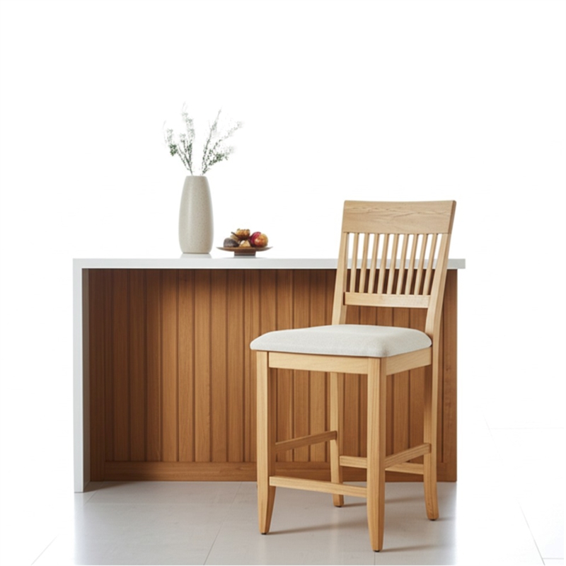 Alpine Furniture Aspen Set of 2 Pub Dining Chairs in Antique Natural (Brown)