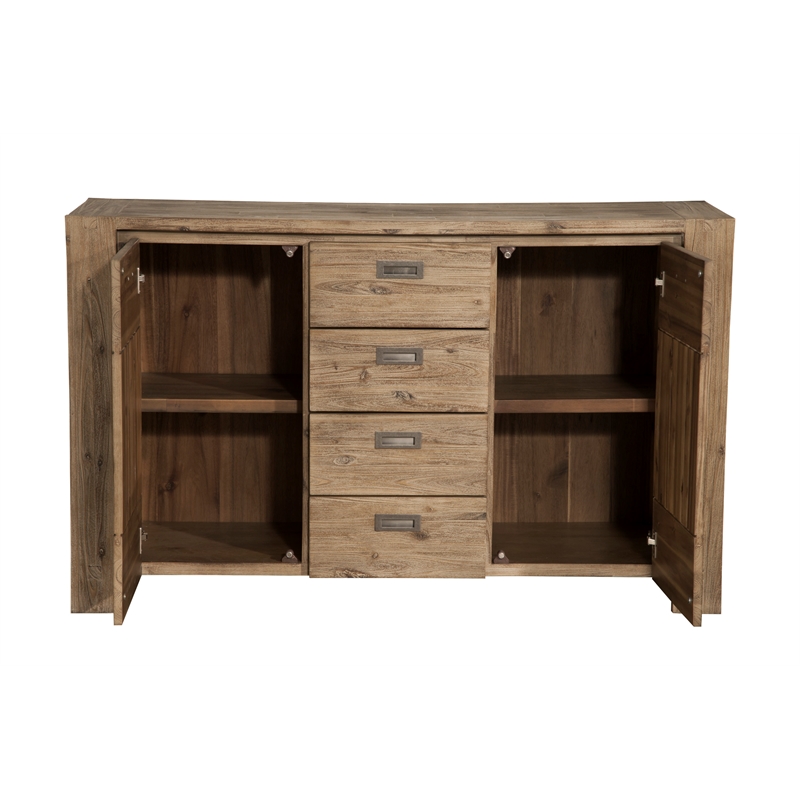 Alpine Furniture Seashore Wood Dining Sideboard in Antique Natural (Brown)