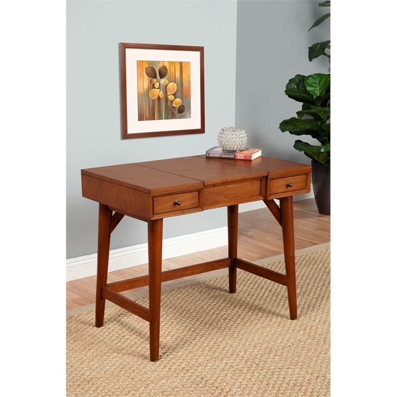 Alpine Furniture Flynn Wood Bedroom Vanity in Acorn (Brown)